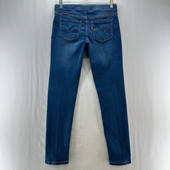 Levis Jeans Youth Girls Sz 14 Pull On Jegging Mid-rise Stretch Medium Wash Blue - Picture 7 of 11